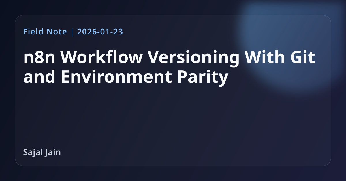 n8n Workflow Versioning With Git and Environment Parity — AI Builder Brief